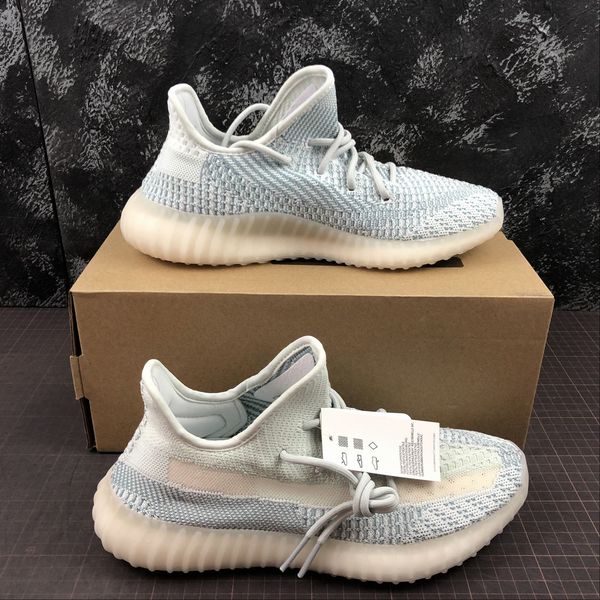 

kanye west shoes reflective 350s v2 wave runner cloud white citrin static gid zebra clay mens running shoes women desinger sneakers size 47