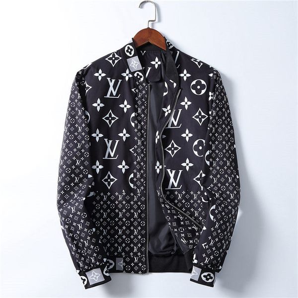 

2020 mens designer jacket hooded windbreaker jacket for men women autumn winter zipper outerwear coat fashion floral print design jacket, Black;brown