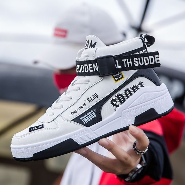 

coolvfatbo men's fashion casual shoes high sneaker 2020 spring women shoes non-slip walking shoe zapatillas, Black