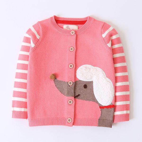 

baby girls cardigan sweater cartoon pattern pink sweater for girl fashion long sleeve kids cardigans children's clothing 3-7 yrs, Blue