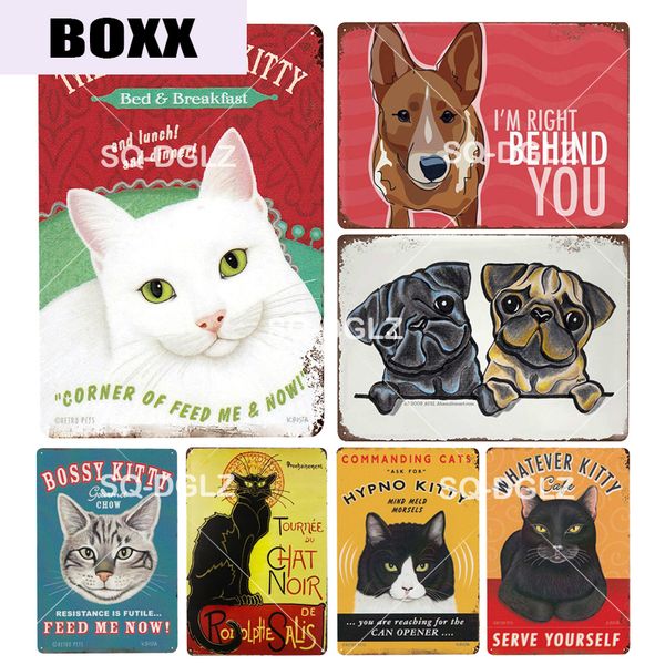 

домашние кошки металлическая вывеска старинные жестяные вывески металлические пластины кафе паб клуб домашний декор стен ретро табличка