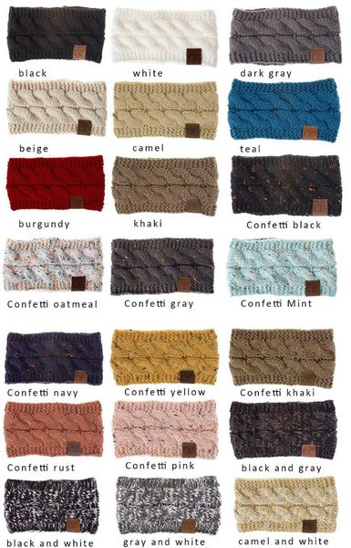 

Cc hairband cotton yarn colorful knitted crochet twi t headband woman winter ear warmer ela tic hair band wide hair acce orie, Slivery;white