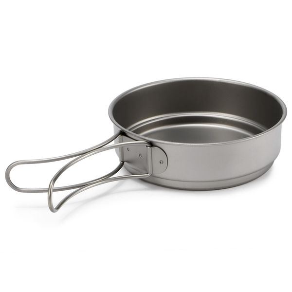 

new 350ml/500ml ultralight titanium fry pan bacteriostatic titanium pan outdoor portable cookware foldable handle hiking picnic