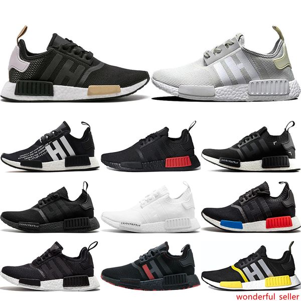 

nmd r1 primeknit runner running shoes atmos triple black beige white bred camo oreo cream women athletics sport sneakers 36-45
