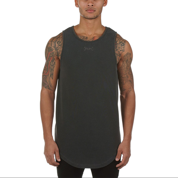 

summer men' vest gym musculation sports sleeveless shirt men solid color retro round neck sports sleeveless vest gym clothing, White;black