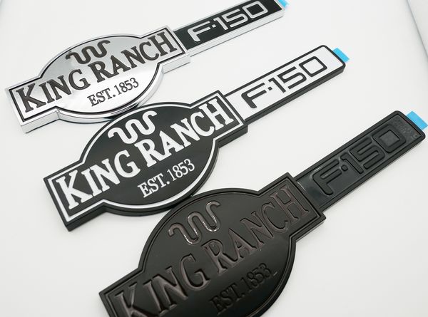 Schwarz silbrig weiß King Ranch F150 Auto-Seitenaufkleber, Tür, Heckklappe, Emblem, Abzeichen, Buchstabe, 3D-Typenschild, Ersatz für F-150174Q