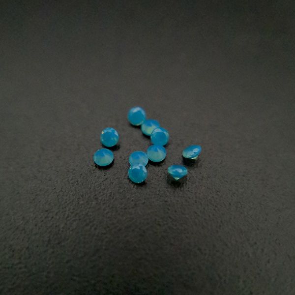 

232 good quality high temperature resistance nano gems facet round 2.25-3.0mm dark opal aquamarine greenish blue synthetic stone 1000pcs/lot, Black