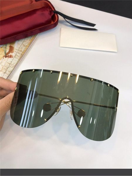 

новые модные дизайнерские солнцезащитные очки классические бескаркасные 0488 большие пилотские очки с высоким качеством популярный стиль бес, White;black