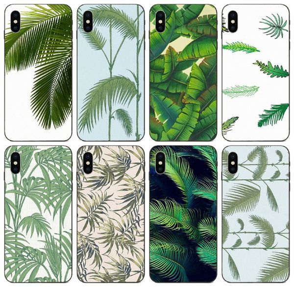 

tongtrade] palm tree fronds leaves case for iphone 8 7 6s 5 plus x xs 11 pro max galaxy core 8262 prime huawei p10 plus sony xperia xz case