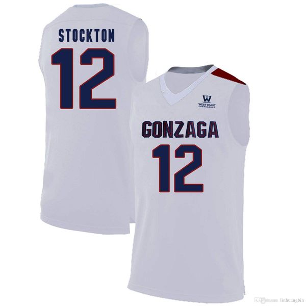 

john stockton #12 navy blue men's gonzaga bulldogs johnathan williams #3 black josh perkins white stitched college basketball jersey