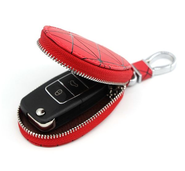 

designer key pouch personal key pack mens womens zipper multifunctional car key holder selling multi color fashion lattice simple hot, Black;red