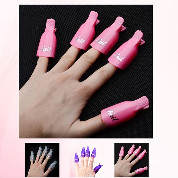 

10pcs acrylic nail art soak off clip cap uv gel polish plastic remover wrap tool