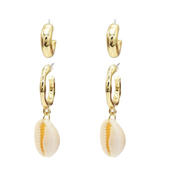 

fashion korean gold silver 2 colors circles hoop shell earrings for women bijoux jewelry women jewelry gif