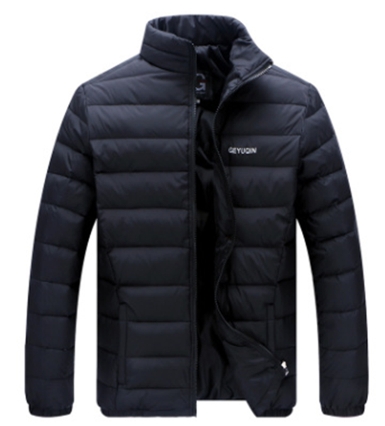 

lightweight duck down jacket men casual stand collar down coats mens autumn winter outwear basic jackets casacos brand clothing, Black