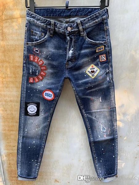 

mens 2020 luxury designer jeans skinny jeans embroidery pants distressed ripped biker designer jeans hip hop mens designer sweatpants, Blue