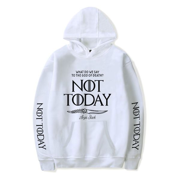 

new fashion design arya stark not today printed hoodie sweatshirt men/women casual loose hoodie, Black