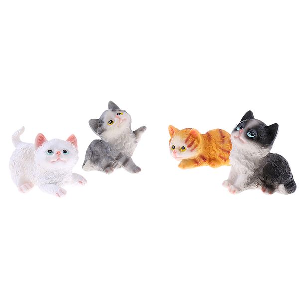 

4pcs decorative resin cat models figure sculpture for home garden ornaments