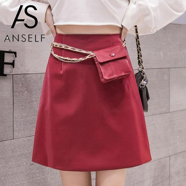

skirts elegant ladies mini a-line skirt women solid color bodycon high waist pencil nightclub party casual streetwear, Black