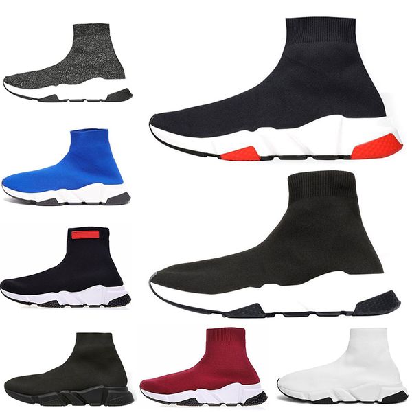 

2019 new ace luxury designer casual sock shoes speed trainer black red triple black fashion socks sneaker trainer casual running shoes