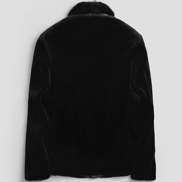 

черный воротник куртки shealing мужчины новая зима теплая sheep шубы отворотом моды real lamb fur overcoats, Black