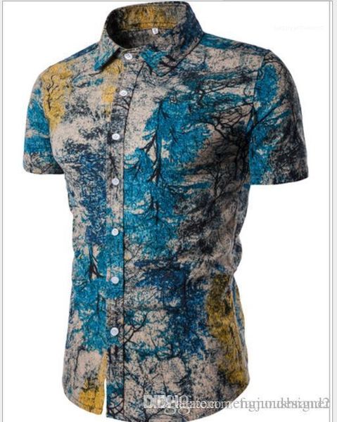 

short short sleeve slim homme clothing fashion style casual apparel mens floarl print casual shirts slim, White;black