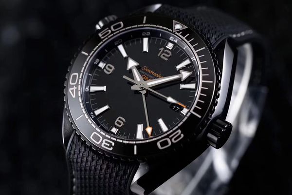 

роскошь лучшее качество vsfactory gmt 43.5mm 600m глубокий планета океан черный керамический швейцарец движение eta8906 автоматические механ, Slivery;brown