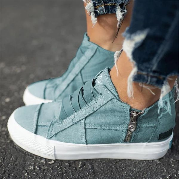 

women vulcanized shoes casual outdoor comfortable women zipper canvas sneakers fashion breathable female flats shoes zapatos y200801, Black