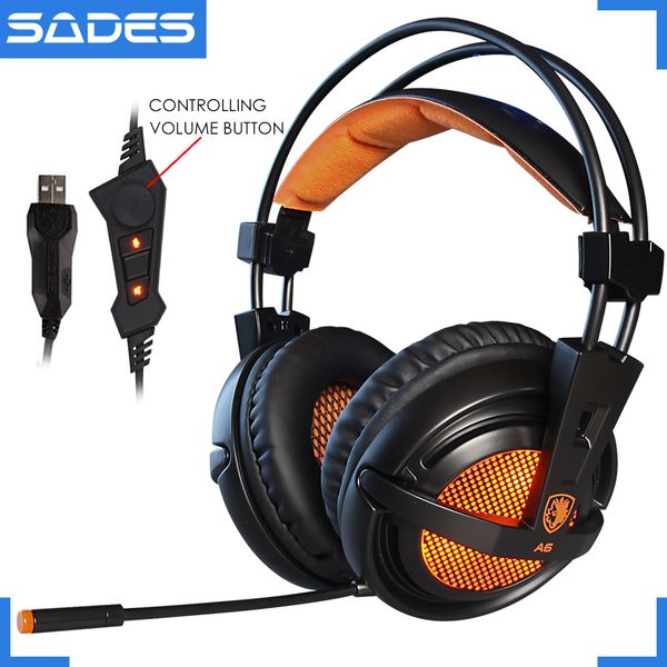 

sades a6 usb 7.1 stereo wired gaming headphones game headset over ear with mic voice control for lapcomputer gamer