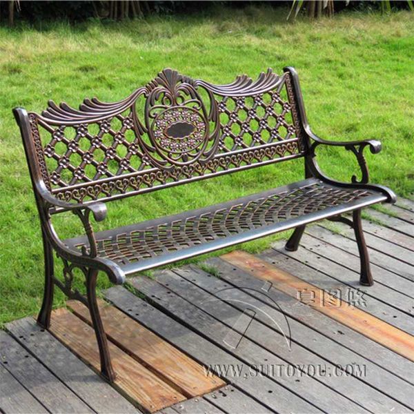 

51" patio garden bench park yard outdoor furniture cast aluminum frame porch chair
