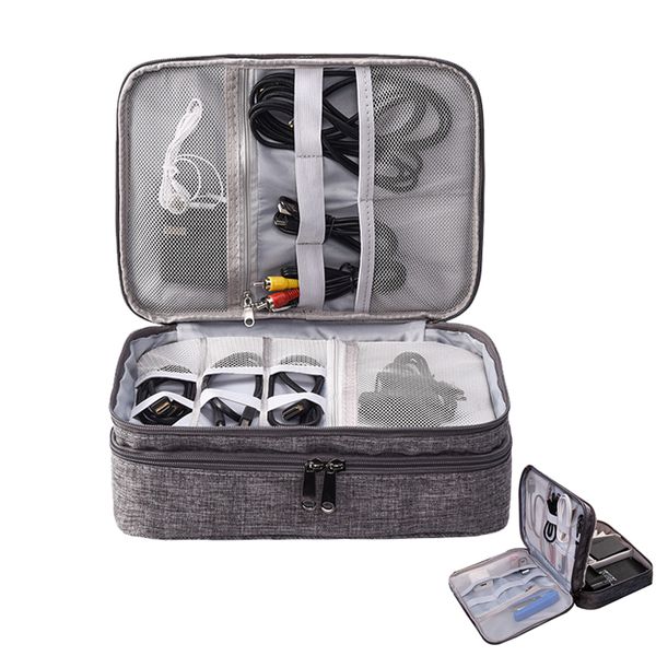 

travel bag digital organizers wires usb cables storage bag electronic charger power battery box zipper handle bags accessories