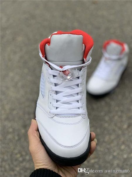 

air authentic high og 5 fire red ретро баскетбольная обувь белый черный 3 м светоотражающий язык последний танец мужские спортивные кроссовк