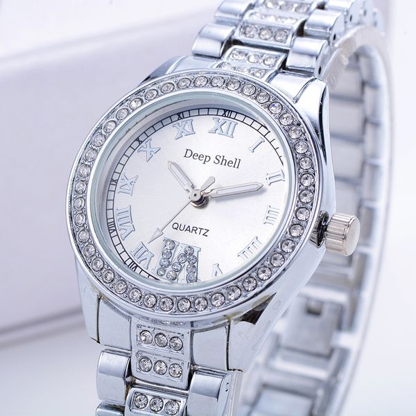 

ladies steel band watch fashion casual quartz watch fine roman digital personality ladies fashion watches, Slivery;brown