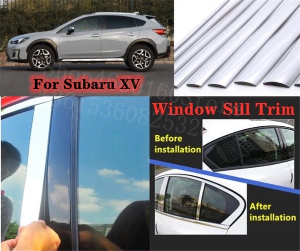 

puou high-quality car full window pillar trim cover stainless steel chrome decoration for xv 2012-2014 car styling