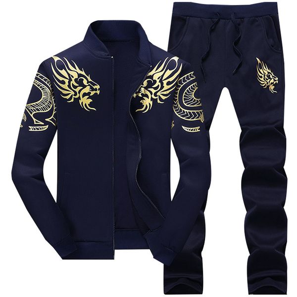 

2019 спортивный костюм бег gym спортивная костюмы фитнес mens детские дизайн dragon куртка + штаны спортивные пиджаки одежда костюм мужской