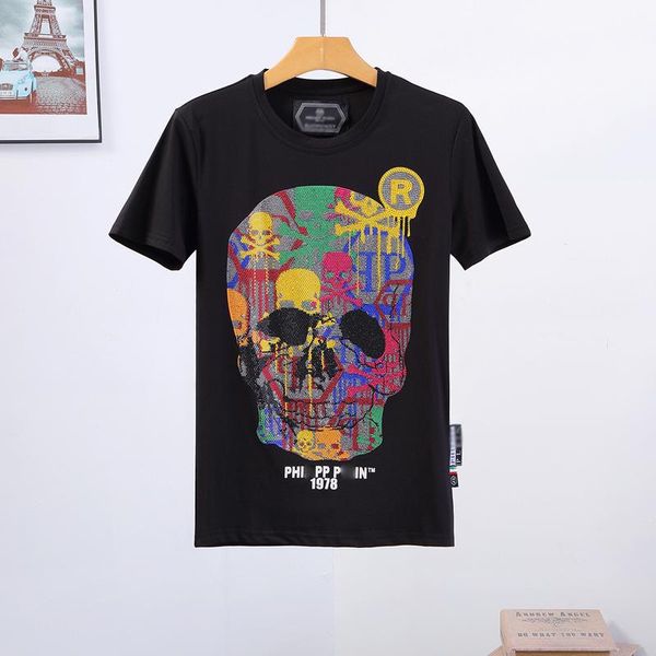 

spring's floral skull t-shirt with round neck. physical strength. cotton blend, size m-3xl tee hoodies yy10, Black;brown