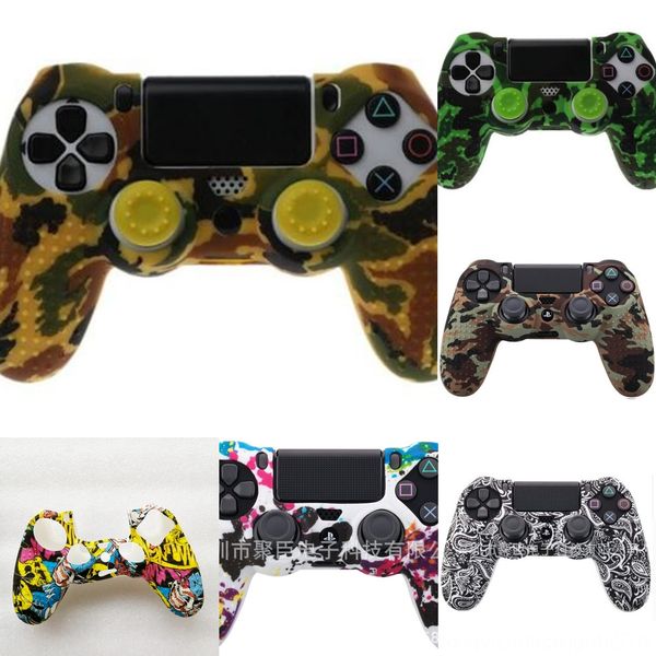 

f3lbm for ps4 gamepad silicone controle rubber camouflage case protective cover for playstation 4 controller cover joystick