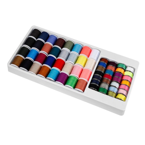 

60 pcs set reel thread hand stitching polyester strong sewing threads line for professional sewing machine or hand, Black;white