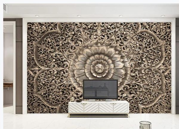 

european classical 3d texture embossed pattern background wall ceiling mural