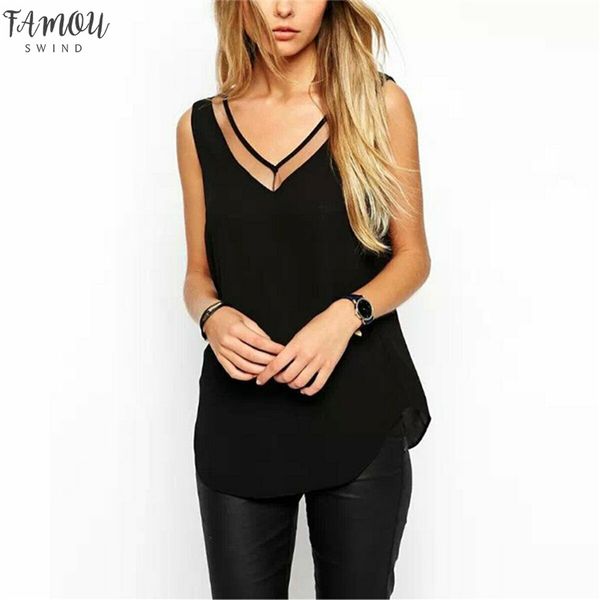 

elegant sleeveless womens chiffon blouses vintage black white summer casual beach shirts backless slim blusas mujer