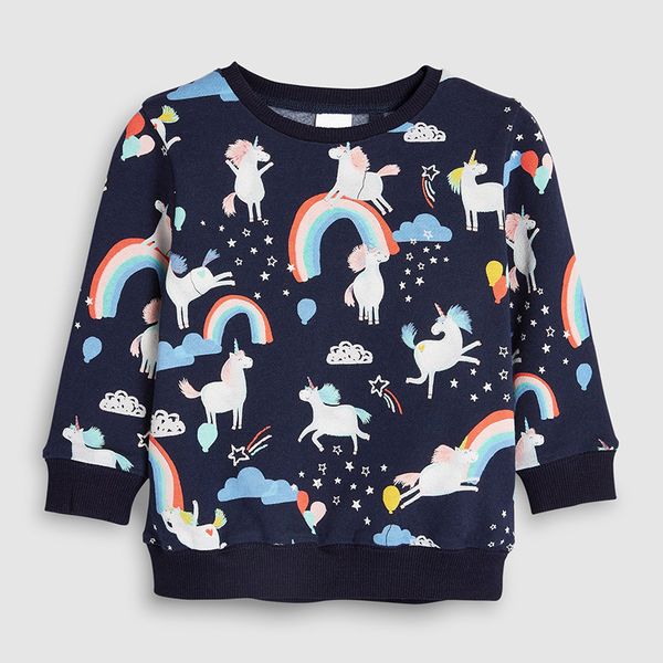 

маленькая maven 2-7years осень unicorn радуга малышей kids baby girl толстовка детская одежда маленькая для свитер девочек, Black