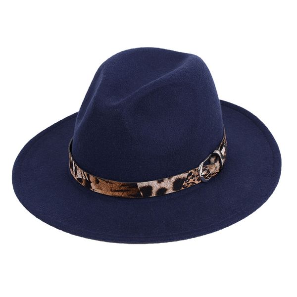

wool fedora hat hawkins felt cap wide brim ladies trilby chapeu feminino hat women men jazz godfather sombrero caps, Blue;gray