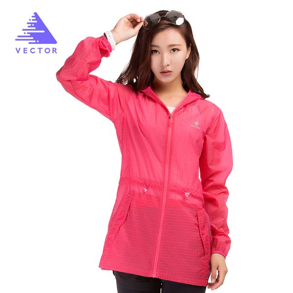 

vector waterproof jacket women spring summer jacket sun protection ultralight outdoor coat sport running hiking 80010, Blue;black