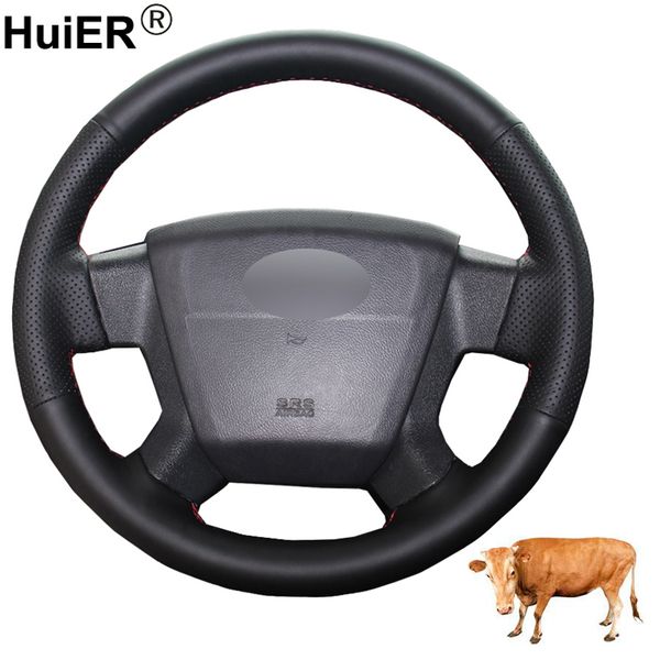 

hand sewing car steering wheel cover cow leather volant for compass 2006 2007 2008 2009 2010 old patriot 2007-2010