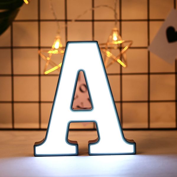 

diy светящийся led night light письмо творческое 26 английский алфавит номер батареи лампа романтическая свадьба украшение партии рождество