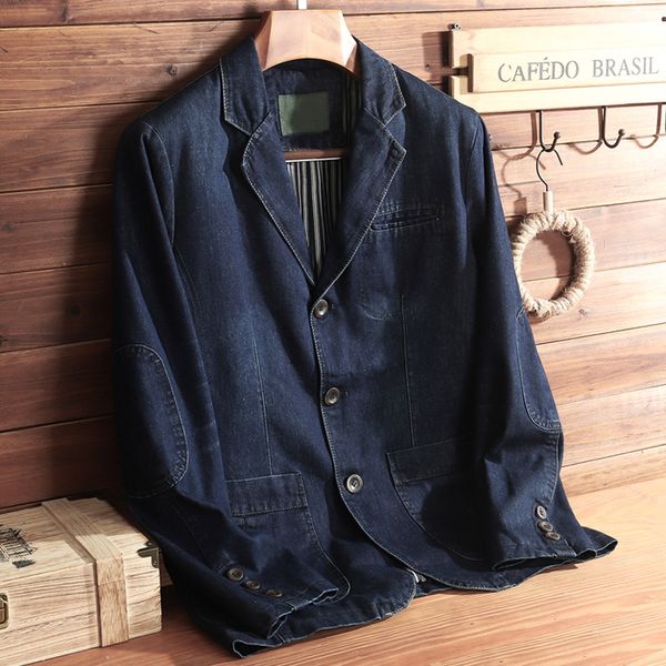 

spring and autumn denim jackets men long-sleeved single breasted business mens suit jackets streetwear plus size clothing xxxxl, Black;brown