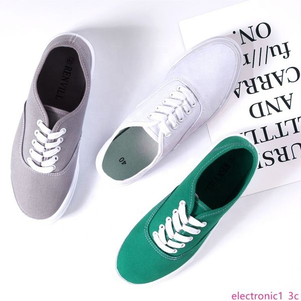 

men women design casual canvas leisure sneaker shoes white customized color, Black;green