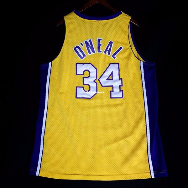 

100% stitched #34 shaquille o'neal wholesale gold stitched jersey mens vest size xs-6xl stitched basketball jerseys ncaa, Black;blue