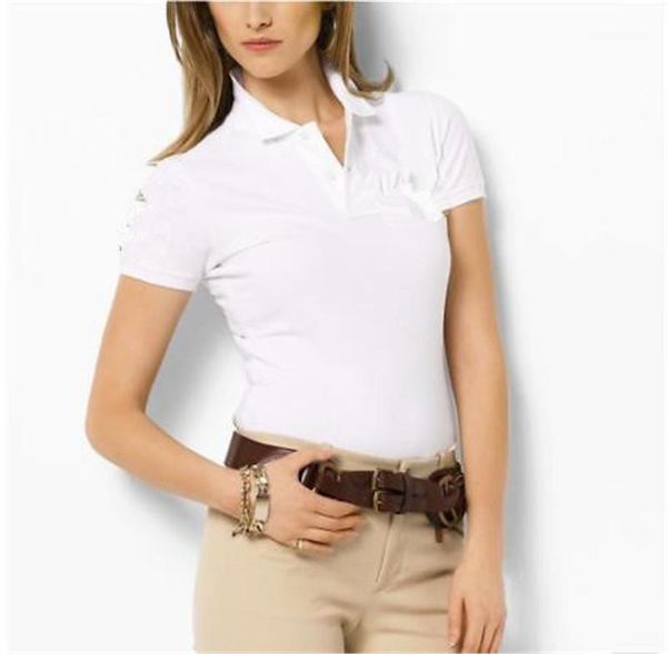 

polos women clothes womens luxury designer polos casual turn down collar embroidery tees fashion natural color, White