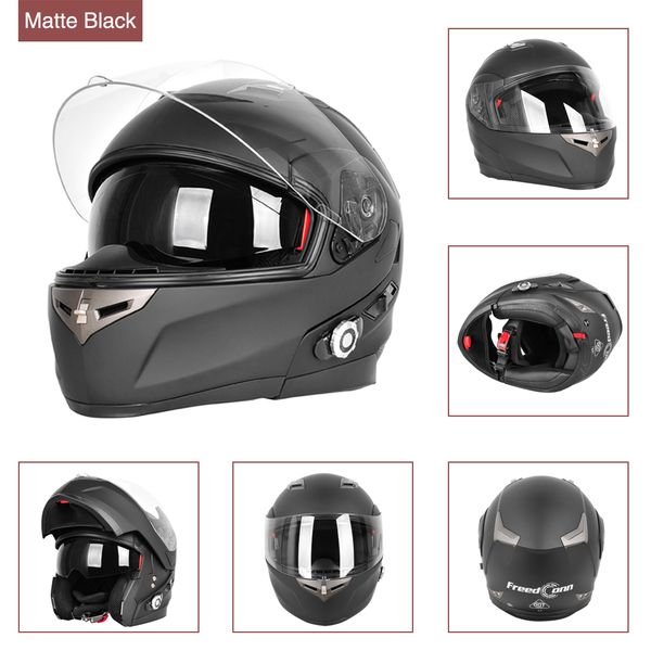 

2017 new style bm2-s double lens bluetooth motorcycle helmet built in bt intercom system with fm radio waterproof