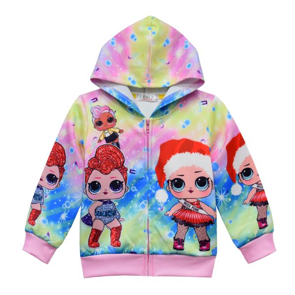 

новый рождественский мультфильм серии куклы девушки рубашки тенниски 7color девушки спорта с длинным рукавом футболки дети дети толстовки то, Black